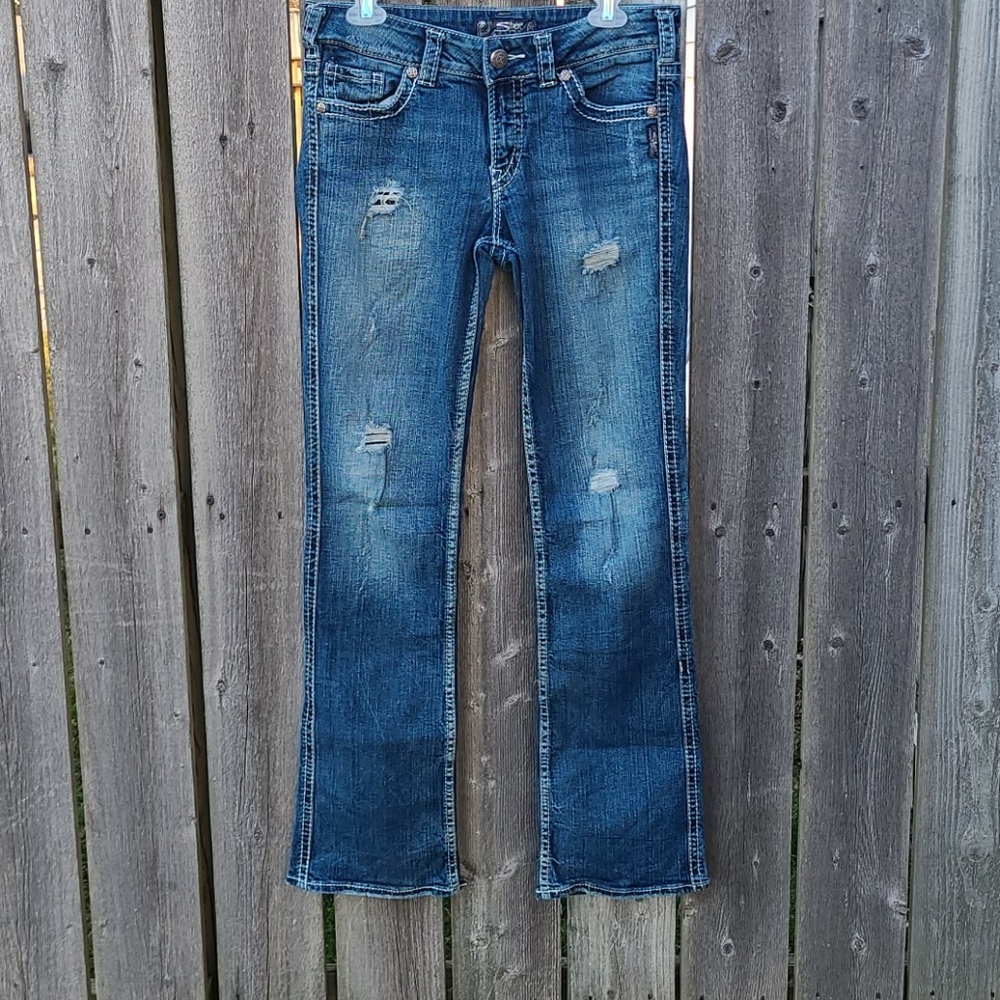 Silver Suki Jeans, Distressed, Size W29xL33